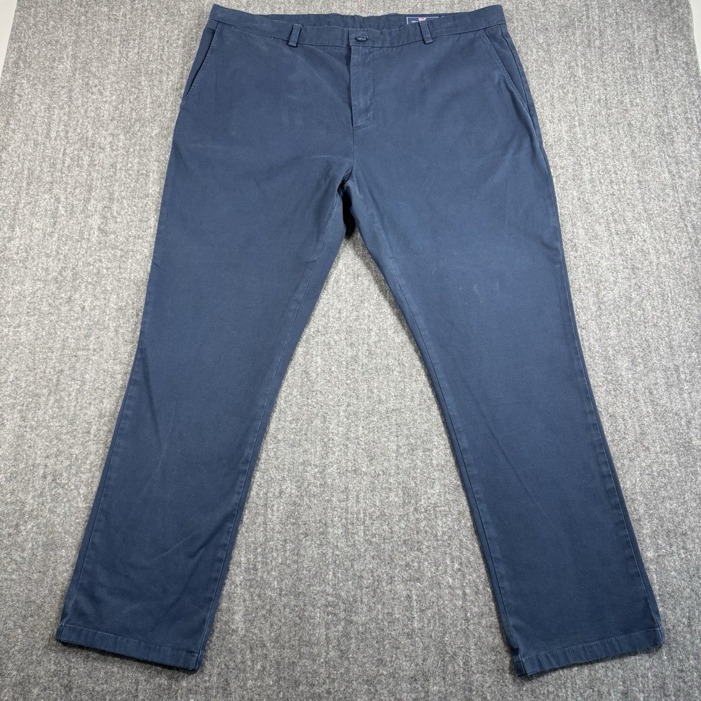 Vineyard Vines Men's 40x30 Navy Stretch Chino Pants Cotton Flat Front